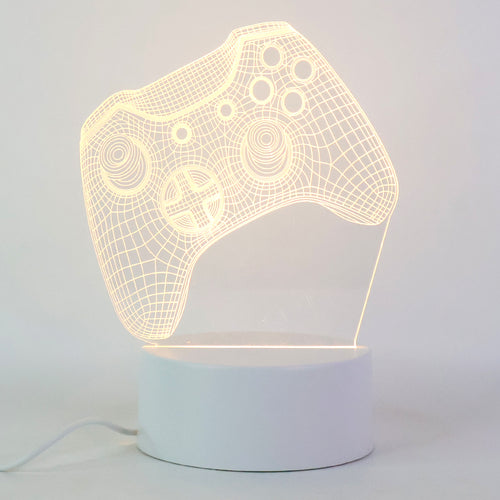 3d Illusion Led Night Lamp With Gaming Controller Design